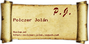 Polczer Jolán névjegykártya